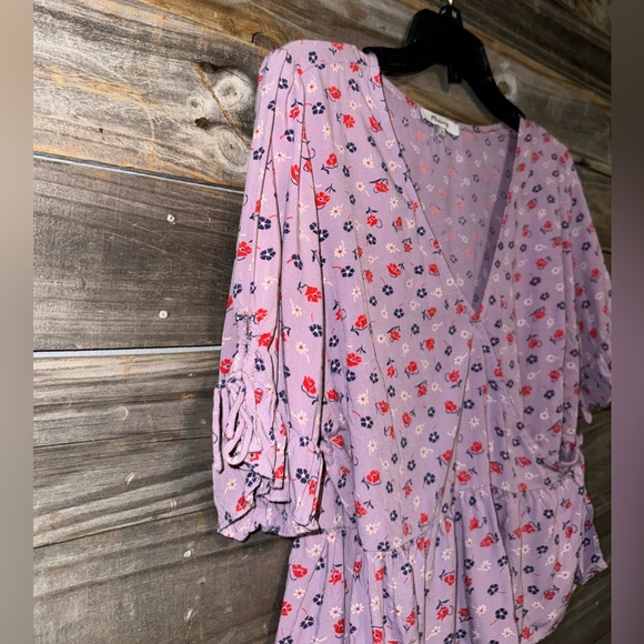 Madewell Tie-Sleeve Wrap Top in Prairie Posies Size 4 - Picture 5 of 8